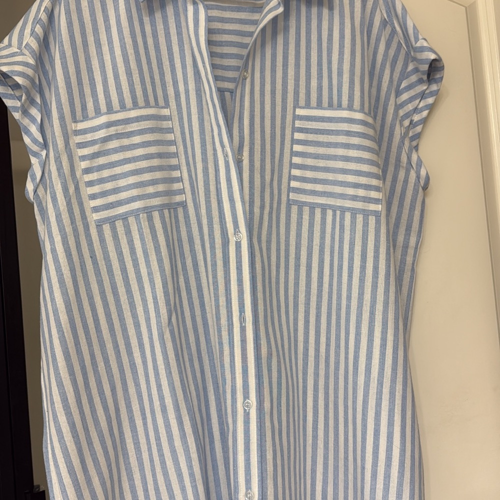 Show Me Your MuMu Blue and White Striped dress
